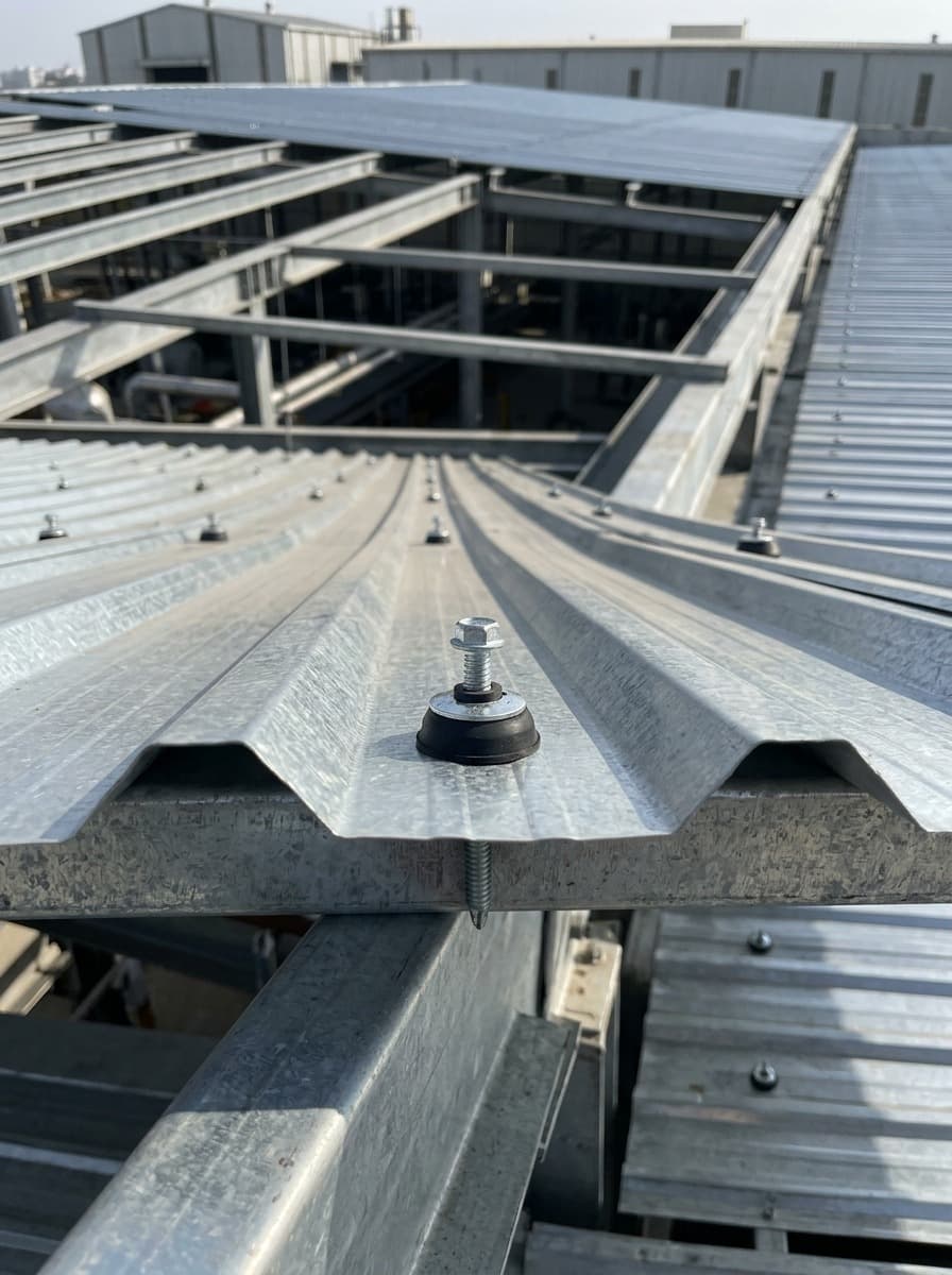 Industrial Roofing application using industrial washers and roofing fastening components